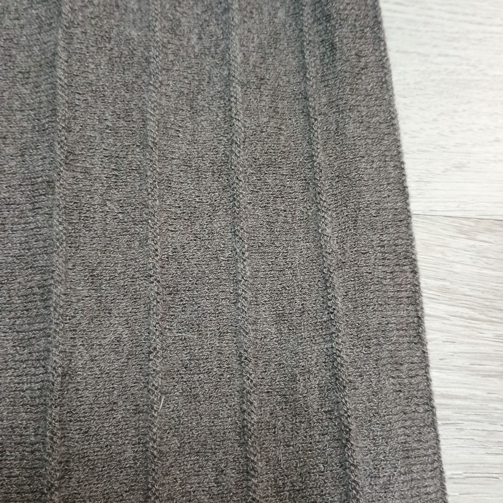 Eileen Fisher Italian Yarn 100% Wool Grey Long Sleeve Dress Ribbed Pleated XXS - Picture 4 of 7